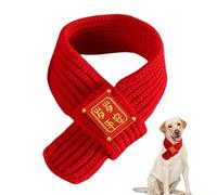Pet Scarf, Year of The Snake Dog Scarf, Red Knitted Winter Scarf for Pets, Dog Costume for New Year, Holiday Pet Apparel, Warm Neck Scarf for Dogs and Cats, Fashionable Outfit for Pets
