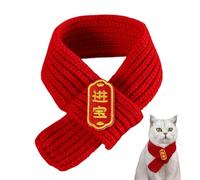 Pet Scarf, Year of The Snake Dog Scarf, Red Knitted Winter Scarf for Pets, Dog Costume for New Year, Holiday Pet Apparel, Warm Neck Scarf for Dogs and Cats, Fashionable Outfit for Pets