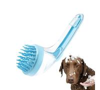 Pet Shampoo Brush, Dog Cat Scrubber, Built-In Soap Dispenser 7.09x2.76x2.95 inches, Soft Massage Bristles, Ideal for Grooming Puppies Kittens at Home, Beach, Pool, or Travel Bath Time