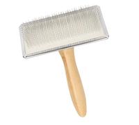 Pet Shedding Brush, Dog Grooming Brush, Wooden Handle Dematting Comb, Undercoat Rake Highly efficient Hair Remover for Daily Care, Home, Travel, Outing Use, Brown, 1 Piece