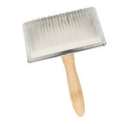 Pet Shedding Brush, Dog Grooming Brush, Wooden Handle Dematting Comb, Undercoat Rake Highly efficient Hair Remover for Daily Care, Home, Travel, Outing Use, Brown, 1 Piece
