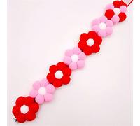 Pet Shiba Inu Corgi Rainbow Flower Collar Cats Dog Hair Ball Collar Adjustable Dog Cats Toy (Pink Red Xxlarge)