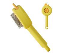 Pet Slicker Brush, Grooming Comb for Dogs, Release Button Hair Removal, Soft Massage Bristles, Portable Bathing Tool, Indoor Outdoor Pet Care for Long, Short Hair, Indoor