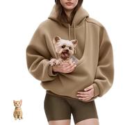 Pet Sling Hoodie, Kangaroo Pocket Dog Pouch Sweatshirts, Soft Fabric for Comforts, Warm for Fall/Winter (Brown,XXL)