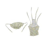 Pet Sling Skirt with Hat | Floral Print Sun Protection Dress for Dogs/Cats/Small Pets | Soft Acrylic Material, Elastic Hem & Loose Neckline (XS)