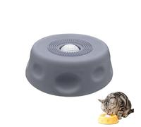 Pet Slow Feeder & Lick Bowl, Silicone Lick Bowl with Suction Base for Dogs, Cats, Slow Feeding Bowls for Food, Yoghurt & Treats, Interactive Pet Feeding Bowls for Small, Medium Pets (Gray)