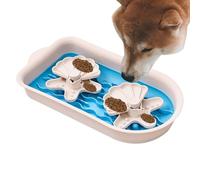 Pet Slow-Feeding Double Bowl - 17.72x9.45x2.76 Inches Dog Bowl Slow Feeder