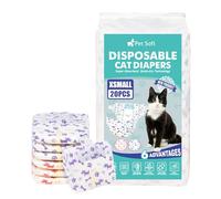 Pet Soft Pañales desechables para cachorros, 20 unidades, súper absorbentes, para mascotas hembras en calor/temporada/incontinencia con indicador de humedad (XS-20 unidades)