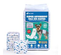 Pet Soft Pañales Desechables para Perros, 20 Unidades, para Perros Macho, Altamente absorbentes, con indicador de Humedad y a Prueba de Fugas (XS-20 Unidades)