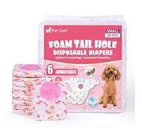 Pet Soft Pañales desechables para perros hembra, 50 unidades de pantalones desechables para hembra, pañales desechables súper absorbentes para perras en temporada/calor/incontinencia con agujero