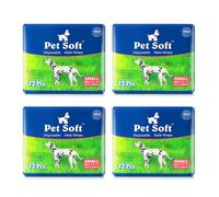 Pet Soft Pañales Desechables para Perros machos, pañales para Cachorros, 48 Unidades, S, Paquete de 4