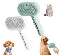 Pet Spray Hair Removal Comb, Cat Steam Brush With Water Tank, Steam Brush for Dogs, Cat Brush With Steam, Pet Grooming Brush With Spray for Cats Dogs (White+Green)