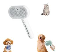 Pet Spray Hair Removal Comb, Cat Steam Brush With Water Tank, Steam Brush for Dogs, Cat Brush With Steam, Pet Grooming Brush With Spray for Cats Dogs (White)