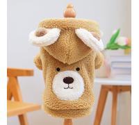 Pet Spring Bright Clothing Source Factory Otoño e Invierno Cálida Franela de dibujos animados Serie Transformation de dos patas (sudadera con capucha redonda de oso de peluche, grande)