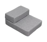 Pet Stairs for Small Senior Dogs - Steps & Ramp with Washable Cover, Anti-Slip Base [for Puppies, Cats, Beds, Sofas, Cars]- Gris Oscuro