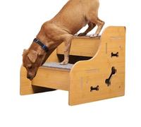 Pet Stairs - Puppy Climbing Ramp for Elevated Access | Foam Structure with Anti Slip Fabric Cover, Soft Cushion Build, Lightweight Step System for Sofa Bed Window Couch Indoor Spaces