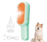 Pet Steam Brush, Cat Steam Grooming, Ergonomic Design Pet Hair Removal Spray Comb for Small, Medium, Large Kittens and Puppies, 7.09x2.36x1.85 inches, Green, White