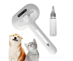 Pet Steam Brush Cats Dogs - Ergonomic Self Cleaning Hair Removal Tool Misting Comb with Large Tank for Gentle Grooming, Massage, and Hair Control at Home or on the Go.