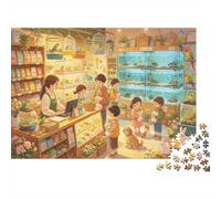 Pet Store Puzzles 1000 Piezass Papel Reciclado Aquarium Shop Puzzle for Boy & Girl Divertido Present & Activity for Home Great Regalo for Child‘s Cumpleaños 52x38cm/1000pcs
