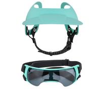 Pet Sun Hat Glasses Set, Adjustable Dog Caps Goggles Dogs, Sturdy Sunbonnet with Sunglasses, 4.72x1.57 Inches Ear Holes, Doggy Visor for Small Breeds, Summer, and Puppies