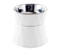 Pet Supplies - Cuenco elevado de acero inoxidable para alimentos para gatos, plato de alimentación de agua para mascotas, platos para comer mascotas (blanco)