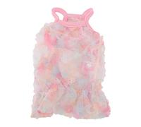 Pet Suspender Dress with Embroidered Flowers | Breathable Tulle Dog Cat Skirt for Weddings/Parties/Photo Shoots | Soft Acrylic Flower Dress for Small Medium Pets (L)