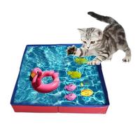 Pet Swimming Pool - 50x50x10cm Non Inflatable Bathing Tub | Anti Slip Portable Dog Pool for Small Pets | Space Saving Cat BathingTub Pet Bath Tub | Indoor Outdoor Use | Foldable Animal Washing