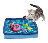 Pet Swimming Pool, Foldable PVC Dog Bath Tub, 19.69x19.69x3.94 Inches Non-Inflatable Space-Saving Square-Shaped, Wash Basin for Puppy and Cat Bathing, Backyard Travel Camping