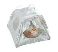 Pet Tent for Cats, Dog Tent Indoor Semi-Enclosed, Comfortable Resting Cushion, Removable Mesh, Washable Design, Cozy Bed for Bunnies, Small Animals, 14.17x14.17x14.17 Inches