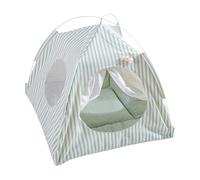 Pet Tent for Cats, Semi-Enclosed Kitten Playpen, Indoor Outdoor Mesh Pet House, Detachable Washable Cushion for Small Dogs, Rabbits, Chickens 14.17x14.17 Inch