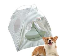 Pet Tent Indoor, Dog Tent Semi-Enclosed, 14.17x14.17x14.17 Inches Cozy Cat House with Mesh Ventilation, Removable Washable Cushion, Foldable Animal Shelter for Small Pets