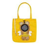 Pet Tote Bag Head out Design Open Top Small Dog Cat for M Size | Breathable Canvas Triple Escape-Proof Polyester Lining Handheld Shoulder Switch Walking Shopping Travel