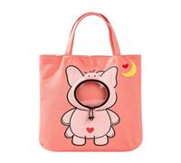 Pet Tote Bag Head out Design Open Top Small Dog Cat for M Size | Breathable Canvas Triple Escape-Proof Polyester Lining Handheld Shoulder Switch Walking Shopping Travel