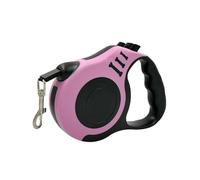 Pet Traction - Cuerda de caminar automática retráctil de hueso impreso, color rosa, 5 m