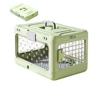 Pet Travel Crate - Hard-Sided Foldable Cat Carrier Box | PP & Iron Mesh Kennel For Puppy Outings Hiking Cycling Road Trip Camping Outdoor Adventures 50x32x31cm