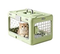Pet Travel Crate - Portable Foldable Hard-Sided Cat Carrier Box | Small Medium Kitten Puppy Carrier | Secure Locking System, Ventilation Holes for Indoor Outdoor Pet Transportation