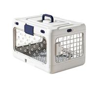 Pet Travel Crate - Portable Foldable Hard-Sided Cat Carrier Box | Small Medium Kitten Puppy Carrier | Secure Locking System, Ventilation Holes for Indoor Outdoor Pet Transportation