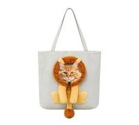 Pet Travel Tote - Canvas Shoulder Carrier, Head Hole Safety Buckle for Cats | Cat Tote Carrier Shoulder Bag for Travel Camping Shopping Road Trips