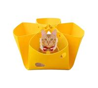 Pet Tunnel Bed, Cat Cave Nest, Foldable Expandable Soft Felt Semi-Enclosed Kittens Hideaway for Sleeping, Hiding, Chasing, Playing and Pouncing, 13.78x13.78x1.97 Inches, 500g