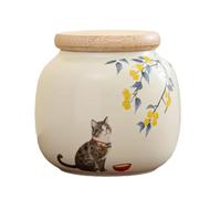 Pet Urn - 2.75inch Ceramic Cat Ashes Keepsake Box for Cremation, Animal Memorial Ornament with Sympathy, Remembrance for Funeral, Garden Display, Healing Home Use
