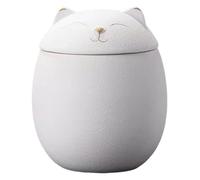 Pet Urn, Cat Dog Ashes Memory Urn, 4.92x4.21 Inches, Waterproof Keepsake Container with Lid Paw Print Plaster, Memorial Box for Table Shelf Mantel Ceremony Display, Remembrance