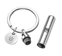Pet Urn Keychain Polished Steel Paw Charm Memorial Jewelry Cremation Accessory Women Men Bag Purse Wallet Commemorative Memory Reminder Loved Keepsake Token