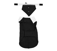 Pet W Suitdog W Suitdog Formal Pet W Suit Traje de Rayas Verticales con Estilo Vertical Traje de Esmoquin Formal para W Halloween Birthday Party XS El Perro Nuestro Esmoquin Se Transforma en Featu