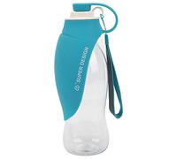 Pet Water Cup, Portable Dog Travel Water Bottle, 20oz BPA Free Silicone and Pet Drinking Cup for Dogs Cats Rabbits with Removable Hand Strap and Buckle for Walking Hiking Camping (Azul)