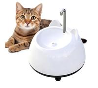 Pet Water Fountain - Hygienic Rust-Proof Metal Basin, Free-Falling Water Stream Stream, Low-Water Automatic Shutoff LED Indicator, Compact Portable Geometry | Indoor Home Outdoor Garden Yard Patio Cam