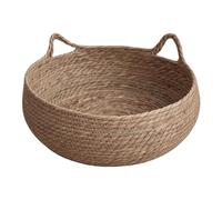Pet Wicker Sanctuary - Handcrafted Circular Pod, Rest Station, Stylish Cooling Lounger | Robust Hideaway Accessory Home, Calm Retreat for Cats Resting Area Decorating Space