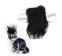 Pet Wig,Pet Messy Hair Headdress Dress Up Halloween Supplies for Dogs and Cats, Cosplay Wig Accessories (Negro)