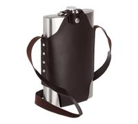 Petaca acero inoxidable recipiente para bebidas botella con funda 1,8 L plateado