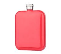 Petaca de acero 18/8 de 6 onzas, resistente al óxido, color negro (rojo) | Fuga para tornillo a prueba de fugas para la parte superior, capacidad de 170,1 g, se adapta al bolsillo, acero