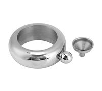 Petaca de acero inoxidable 304, 100 ml, portátil y hermética, con embudo, color plateado, para whisky y licores